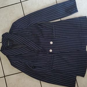 NWOT girls lioness blue pinstripe double breasted blazer with gold buttons. Xl